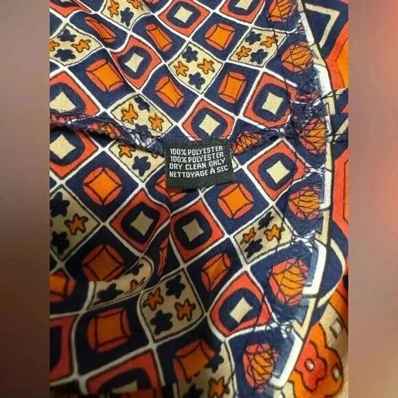 Feathers by Tolani Womens Tunic Top Multi XS 3/4 Sleeve Tassel Tie Neck - Picture 6 of 7